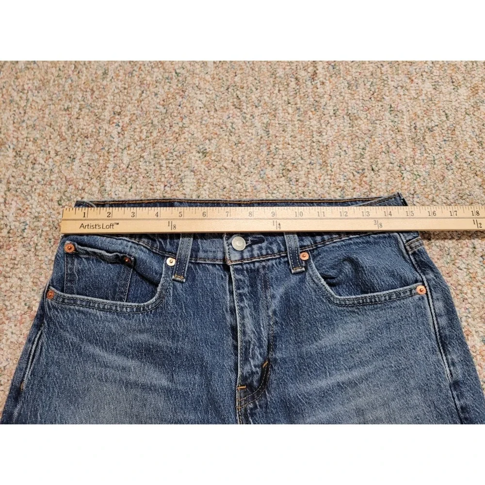 Levis 502 Regular Taper Jeans Mens 30x30 Blue Distressed Denim Pants